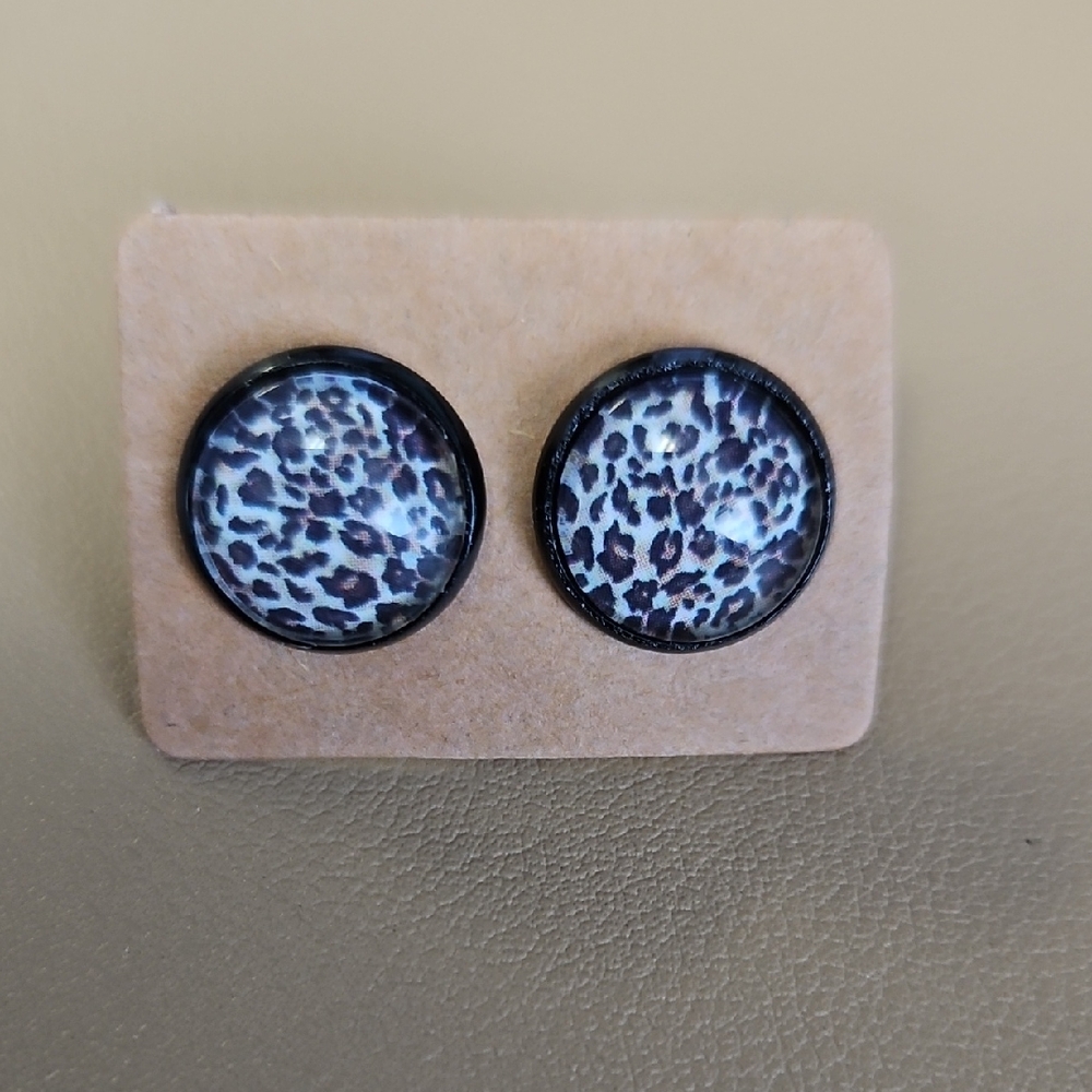 Leopard Print Stud Earrings